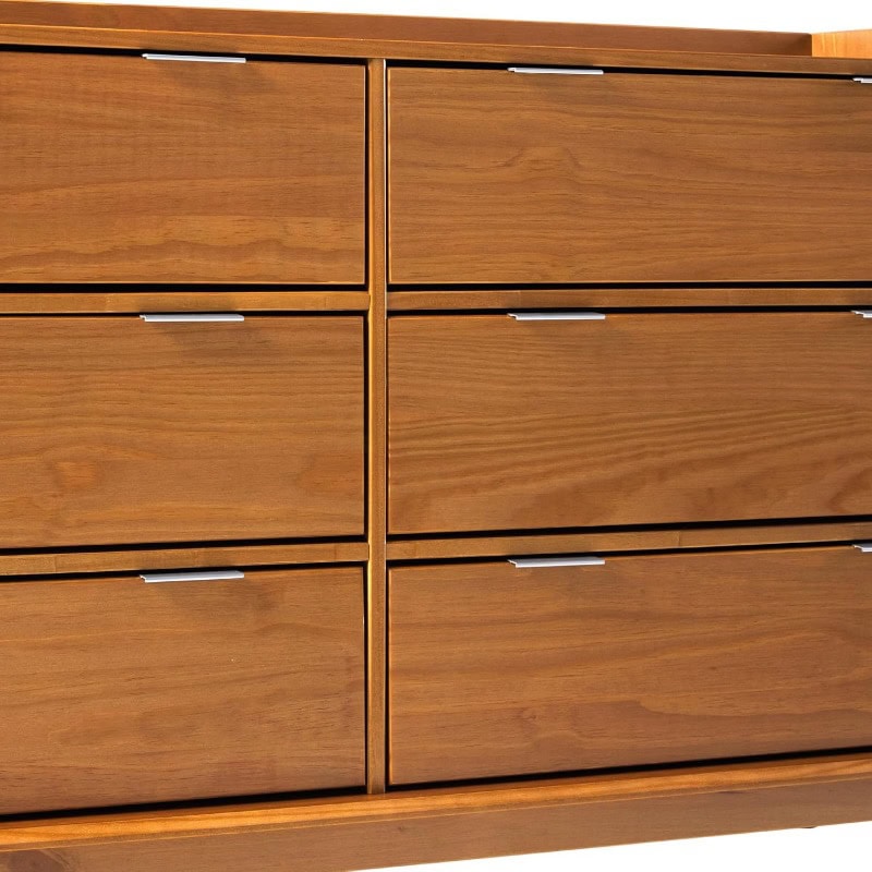 Modern Solid Wood 6-Drawer Dresser with Gallery-Top - Image 6