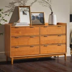 Alternative view of Modern Solid Wood 6-Drawer Dresser with Gallery-Top