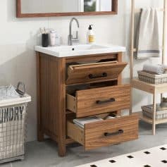 Alternative view of Freestanding Bathroom Vanity with Sink and 3-Drawer Storage Cabinet