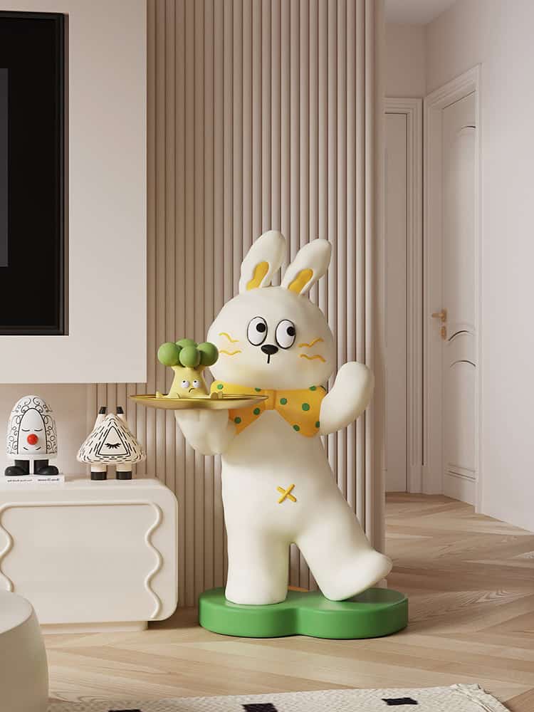 Creative Rabbit Statue Tray Rack - Image 4