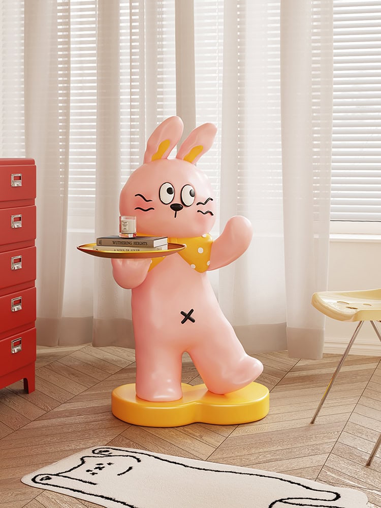 Creative Rabbit Statue Tray Rack - Image 5