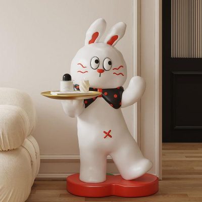 Creative Rabbit Statue Tray Rack