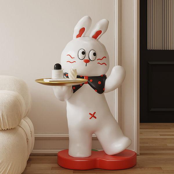 Creative Rabbit Statue Tray Rack