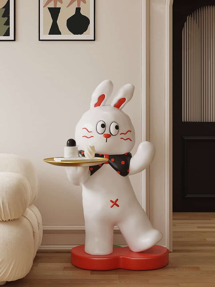 Creative Rabbit Statue Tray Rack - Image 3