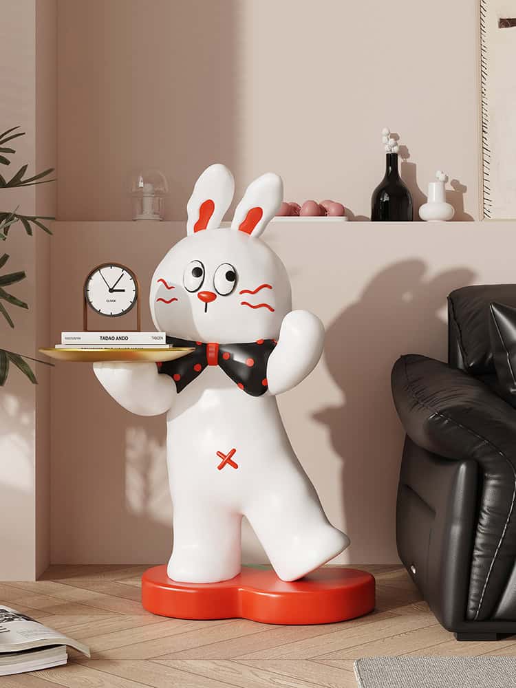 Creative Rabbit Statue Tray Rack - Image 6
