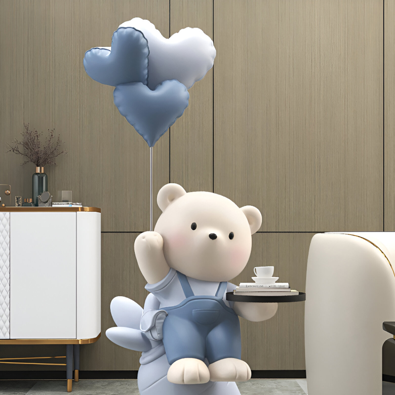 Nordic Turnip Bear Floor Sculpture with Tray - Image 4