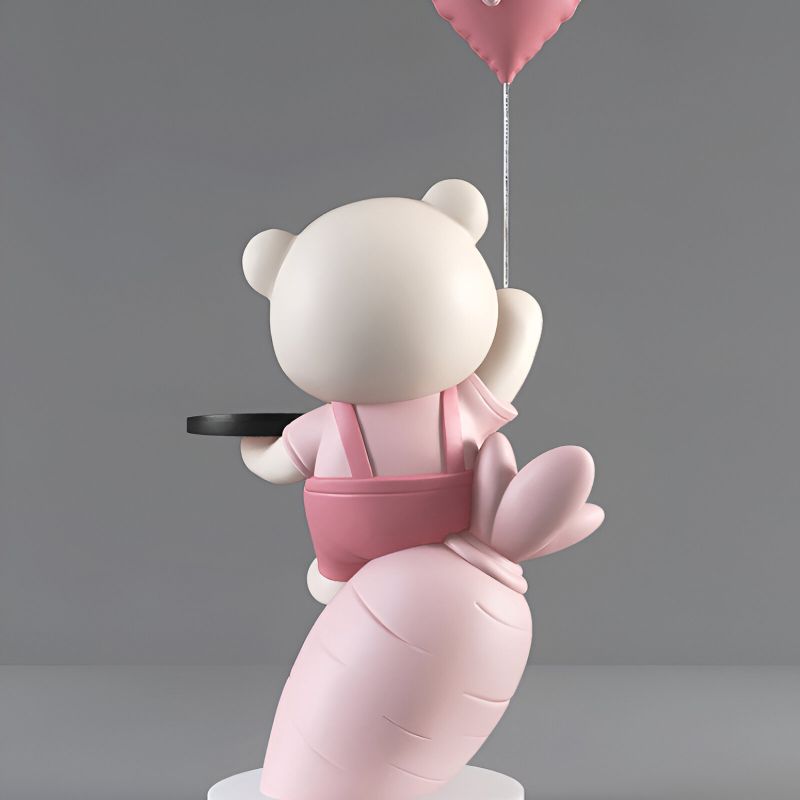 Nordic Turnip Bear Floor Sculpture with Tray - Image 5