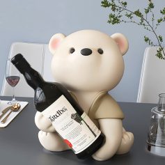 Alternative view of Vigorous Bear Wine Rack – Creative Nordic Animal Sculpture for Home Decor