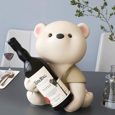 Alternative view of Vigorous Bear Wine Rack – Creative Nordic Animal Sculpture for Home Decor