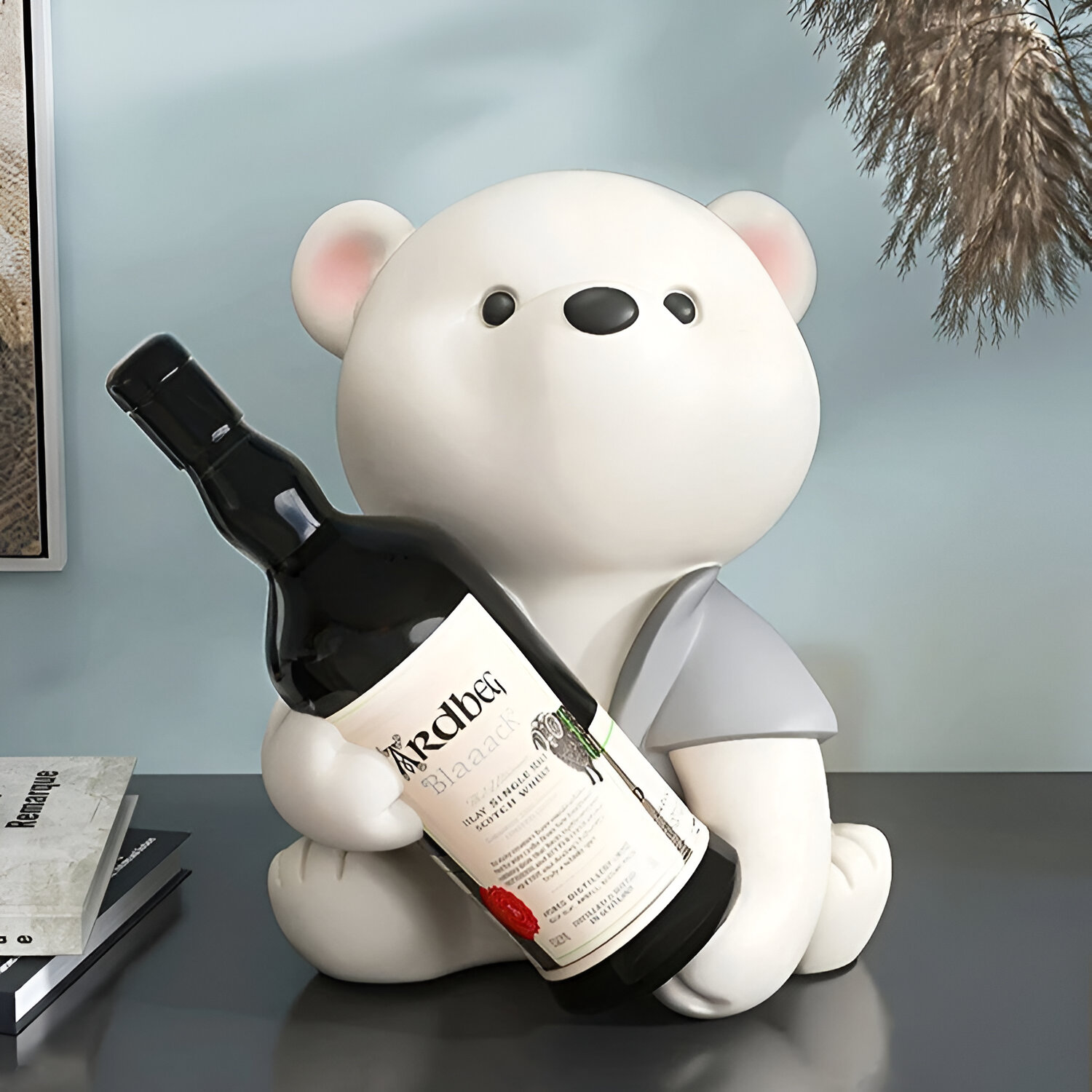 Vigorous Bear Wine Rack – Creative Nordic Animal Sculpture for Home Decor