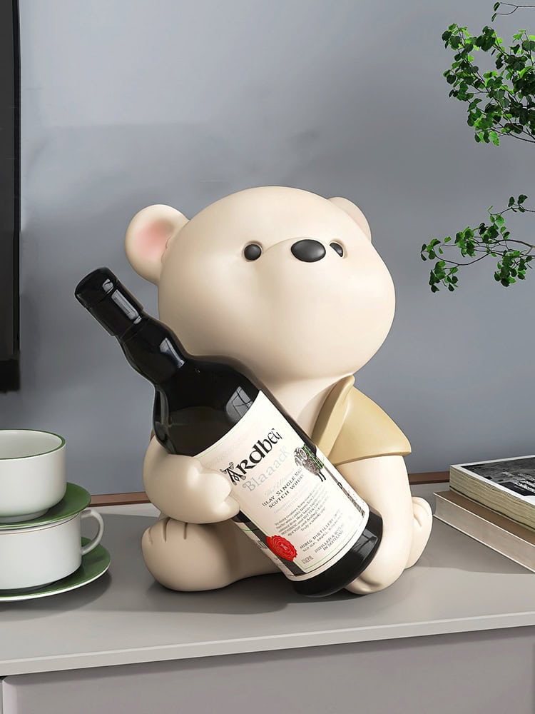 Vigorous Bear Wine Rack – Creative Nordic Animal Sculpture for Home Decor - Image 3