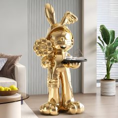 Nordic Rabbit Statue Table with Tray