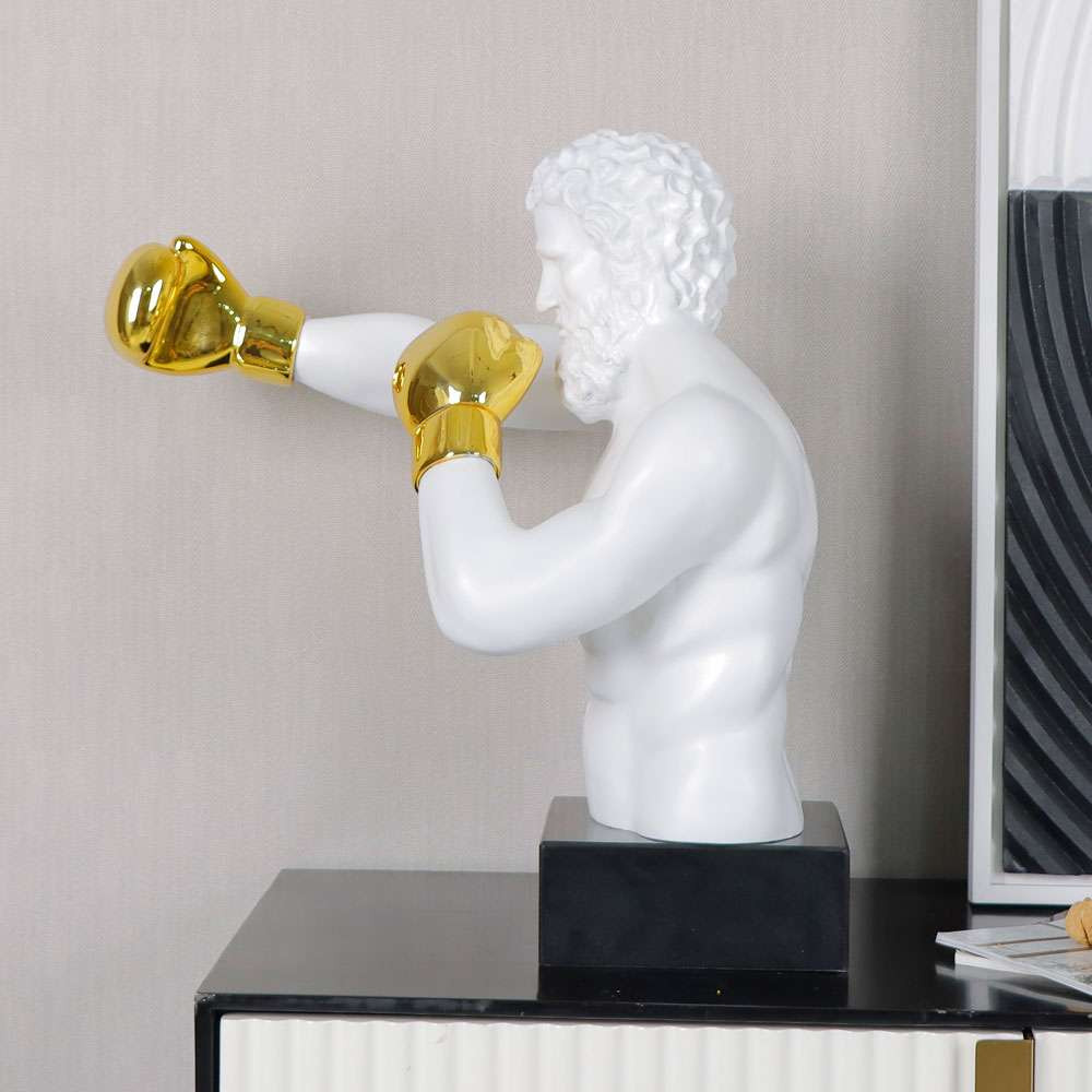 Abstract Boxer Figurine Sculpture - Image 3