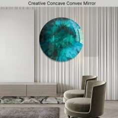 High-quality convex mirror featuring a unique, artistic design ideal for modern interior decor, enhancing the aesthetic appeal of living rooms, offices, and opt clinics with luxury style.