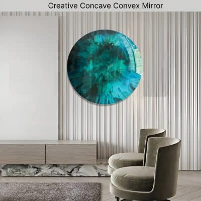 High-quality convex mirror featuring a unique, artistic design ideal for modern interior decor, enhancing the aesthetic appeal of living rooms, offices, and opt clinics with luxury style.