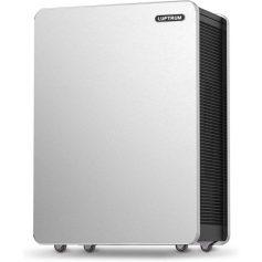 Lufturm air purifier with sleek white design, ideal for improving air quality at home or in medical settings. Perfect for allergy relief and respiratory health.