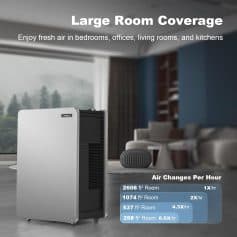 High-efficiency air purifier for large and small rooms, enhancing indoor air quality with advanced filtration technology for home and office use.