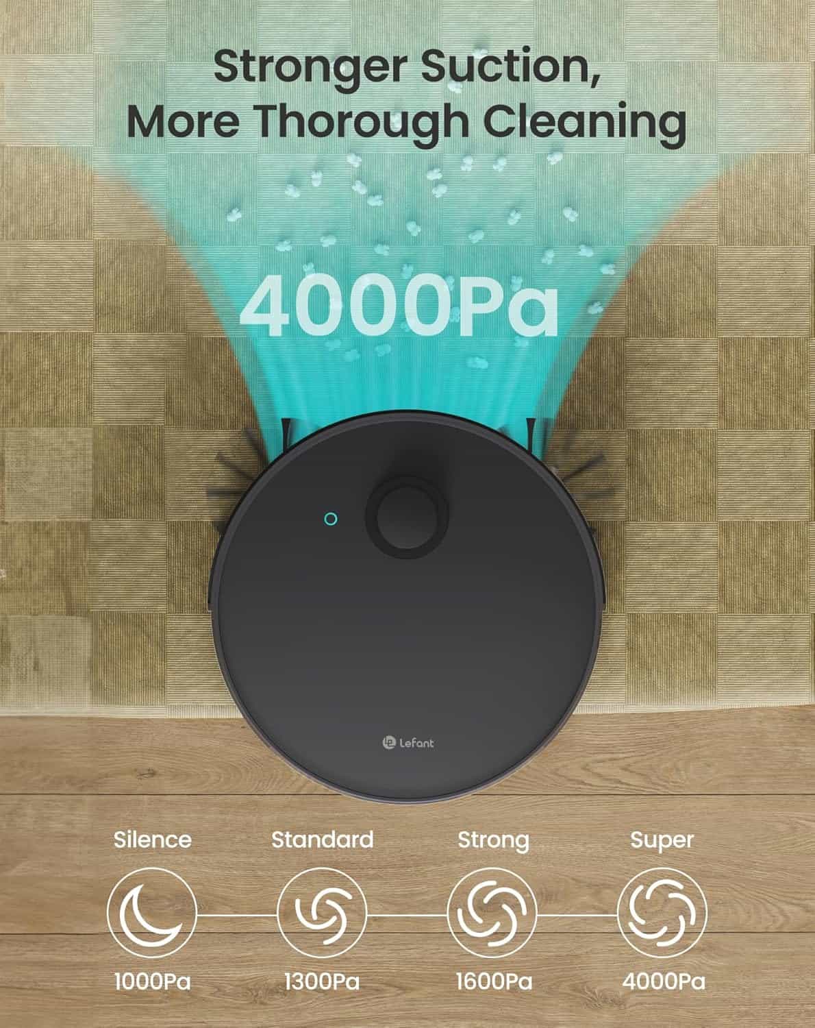 Extreme suction vacuum cleaner for cleaning electronics and surfaces, featuring 4000Pa power for thorough dirt removal, with multiple suction modes from silence to super strength for versatile cleaning needs, ideal for opt and medical environments.