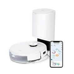 Smart robot vacuum with Wi-Fi control and scheduling features for efficient cleaning. Compatible with mobile app for remote operation. Ideal for modern home cleaning solutions.