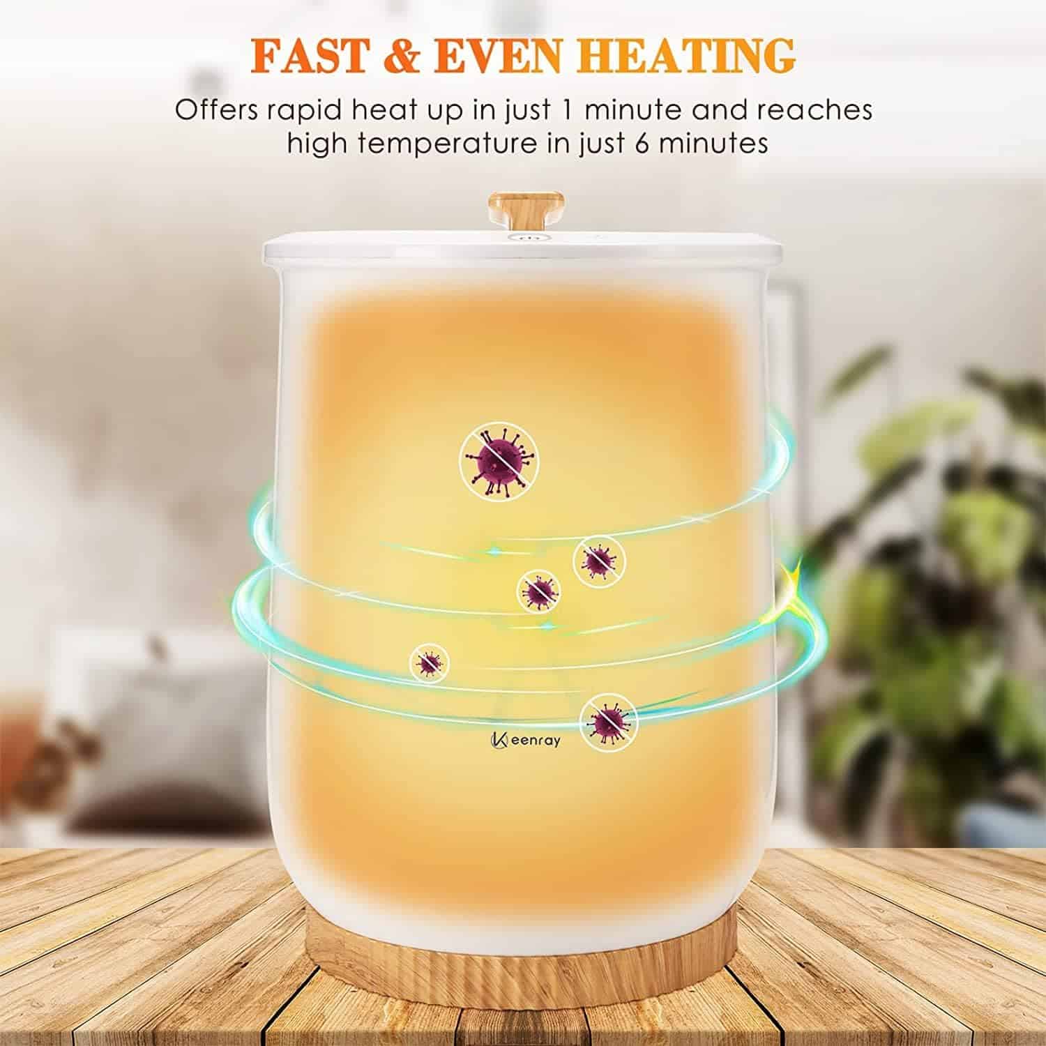 Ultrasound therapy device promoting fast heat-up and high-temperature capabilities for effective pain relief and muscle relaxation.