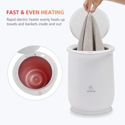 Warm red foot spa heater for relaxing foot care and bath therapy.