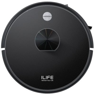 Rechargeable robot vacuum cleaner with smart navigation, ideal for home cleaning, featuring cordless operation and efficient dirt removal.
