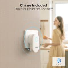Wireless door chime with activation from any room, perfect for home security and convenience.