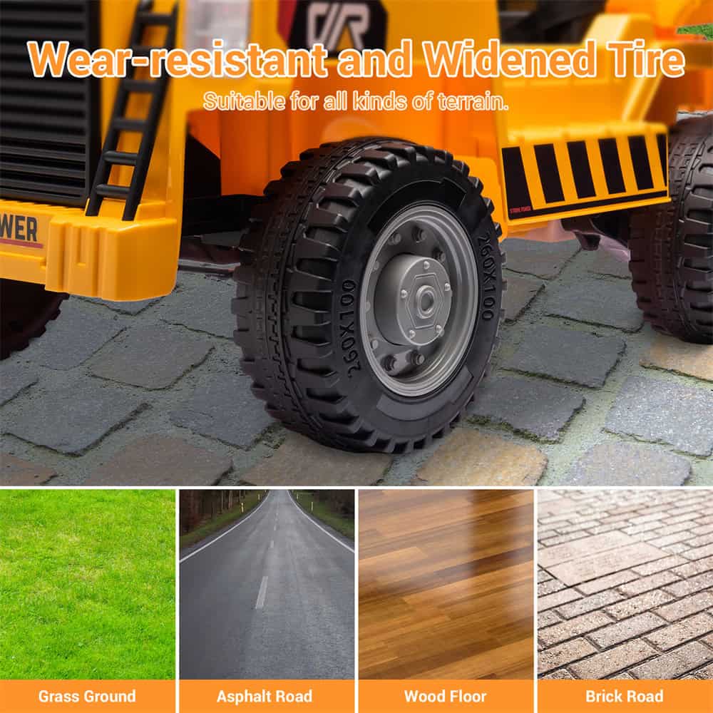 Wear-resistant wide tire for heavy-duty vehicles suitable for all terrains.