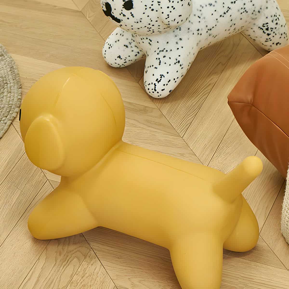 Yellow oversized Dalmatians plush toy, modern home decor for kids' room, playful animal-shaped cushion, cute playful decor accent, perfect for children’s bedroom Kids toy and decorative plush.