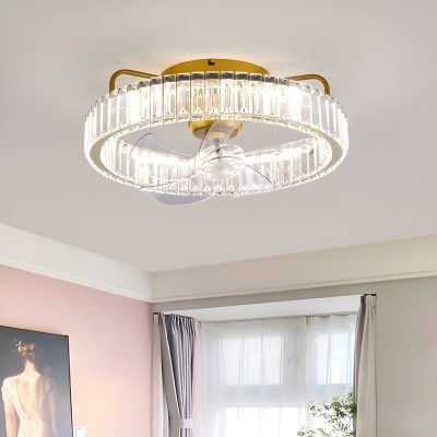 Elegant modern chandelier ceiling light with crystal accents, ideal for enhancing the style and ambiance of your living room or bedroom in an optometry or medical clinic environment.