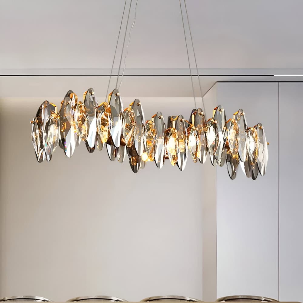 Elegant Swarovski crystal chandelier, modern lighting fixture for upscale interiors, perfect for living rooms or dining areas, by Monalisa Store.
