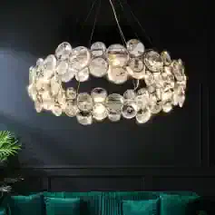 Elegant crystal chandelier lighting fixture at Monalisa Store, perfect for modern opt home decor and luxurious interiors.