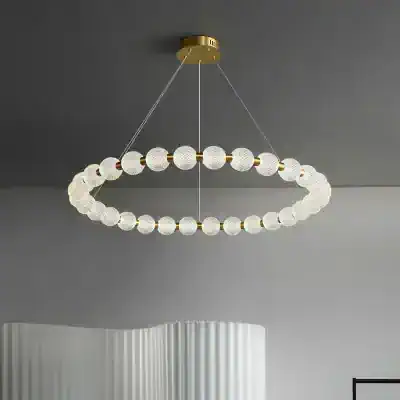 Elegant modern chandelier with crystal and gold accents, perfect for upscale interiors, offering sophisticated lighting solutions for living rooms, dining areas, or conference rooms.