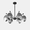 Elegant modern chandelier with multiple metallic glass shades, ideal for contemporary interior lighting, featuring stylish design and premium quality for luxurious homes or commercial spaces.
