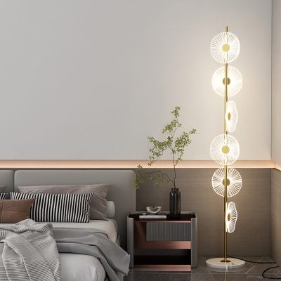 Modern Monalisa Store floor lamp with unique circular light design and contemporary decor.