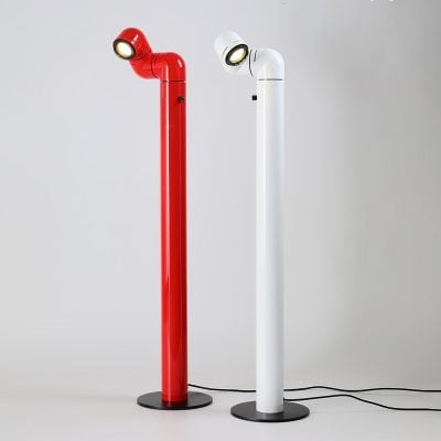 Red and white modern air purifiers with sleek design, energy-efficient LED lighting, and adjustable settings for optimal air quality at Monalisa Medical Store.