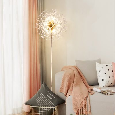 Luxury interior design with chic sofa and stylish lighting in modern apartment.