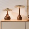 Elegant wooden table lamps with glass shades, modern design perfect for stylish living rooms or bedrooms, sustainable decor accessories, Monalisa Store.