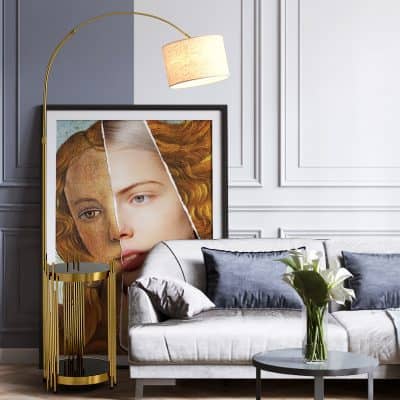 Luxury interior with artwork and modern decor at Monalisa Store for eye care and optical supplies.