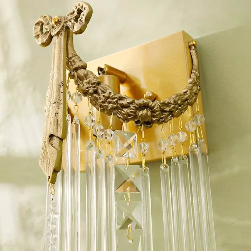 Handcrafted decorative wind chime with glass and wood elements, perfect for home decor and creating relaxing ambiance. Stunning art piece from Monalisa Store.