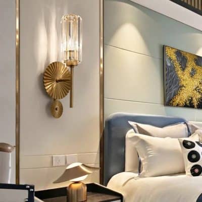 Luxury bedroom interior with modern lighting and elegant decor, Monalisa Store featured in the background, showcasing stylish furniture and home accessories for contemporary living.