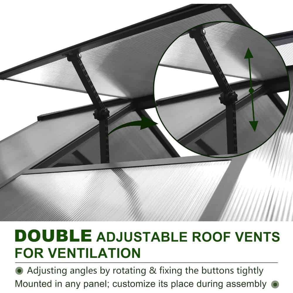 Adjustable roof vent for ventilation, easy angle adjustments via rotating and fixing buttons, suitable for installation in various panels, ideal for enhancing airflow in building roofs.