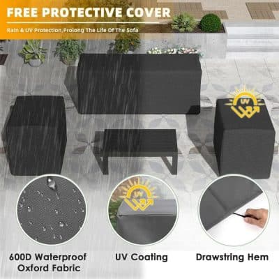 Waterproof Oxford fabric outdoor furniture covers with UV coating for patio protection.
