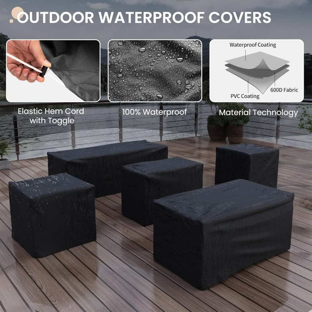 Waterproof outdoor furniture covers, waterproof covers for patio furniture, Monalisa Store outdoor waterproof covers for furniture, durable waterproof outdoor furniture protection, high-quality waterproof covers for outdoor seating and tables.