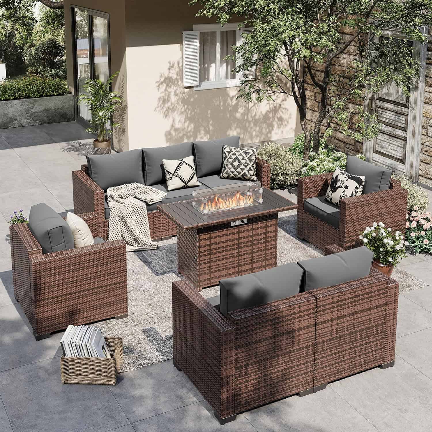 7Seat Fire Pit -Grey