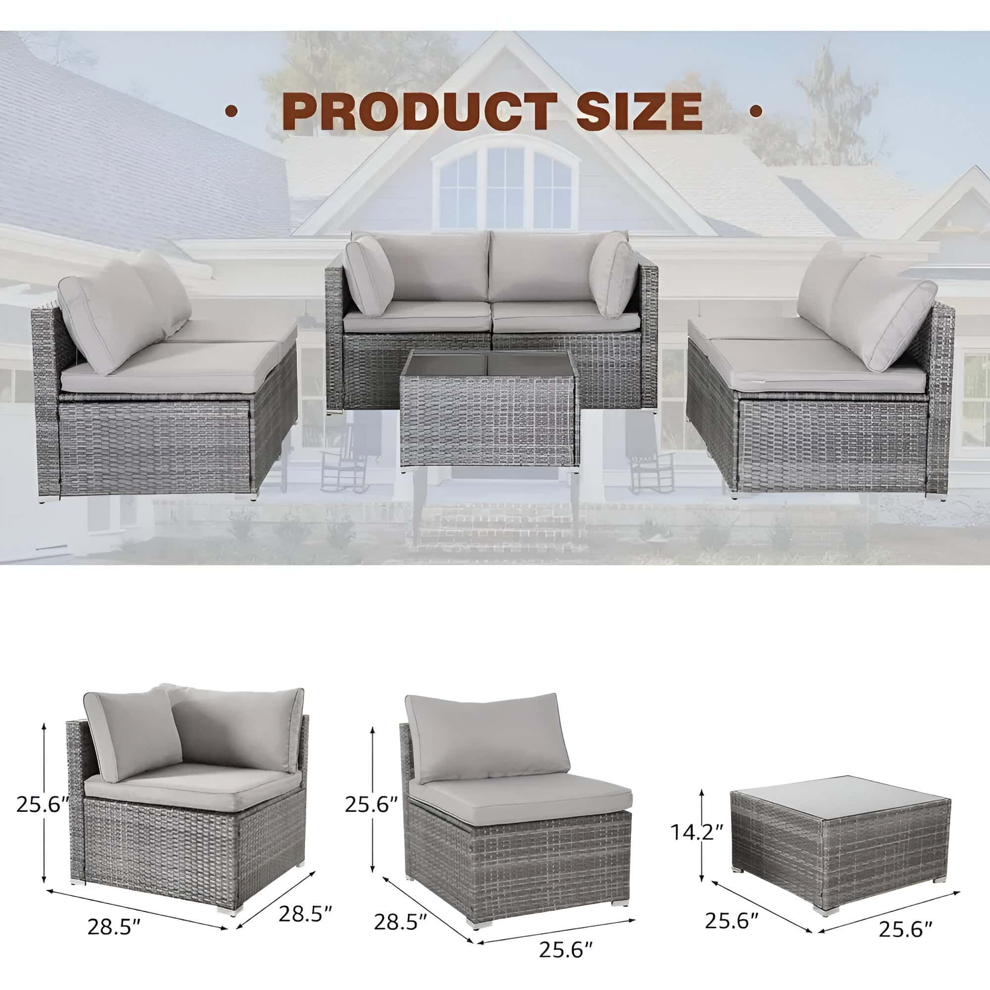 Renaissance outdoor patio furniture set with wicker design and cushions, perfect for backyard relaxation and stylish gatherings, includes a sofa, armchair, and coffee table, all weather-resistant material.