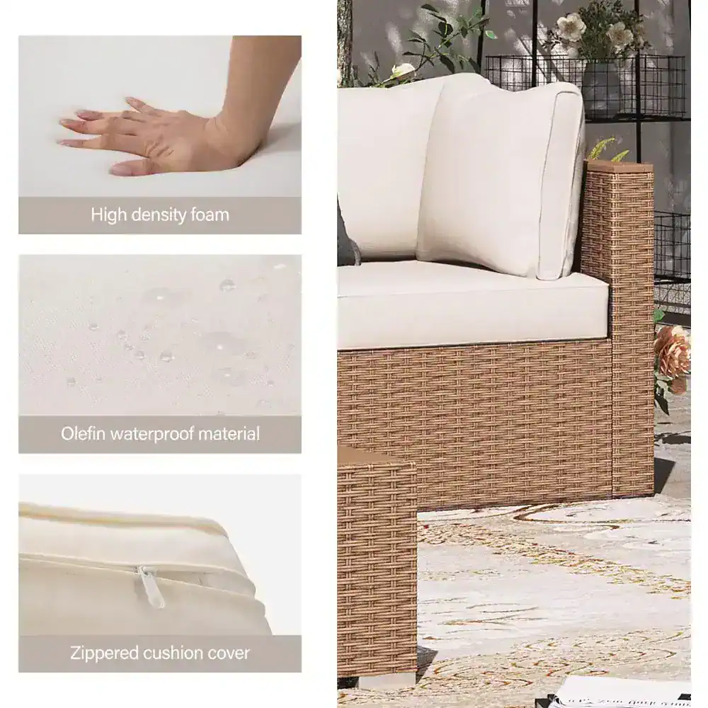 High-density foam outdoor furniture cushion for durability and comfort. Crafted with Olefin waterproof material to resist water and stains, with a zippered cushion cover for easy cleaning and maintenance. Perfect for Monalisa Store patio seating.