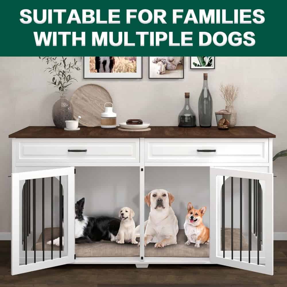 Modern multi-dog pet crate with comfortable interior, perfect for large families with multiple dogs, ensuring safety and comfort for your pets. Suitable for various dog breeds and sizes.