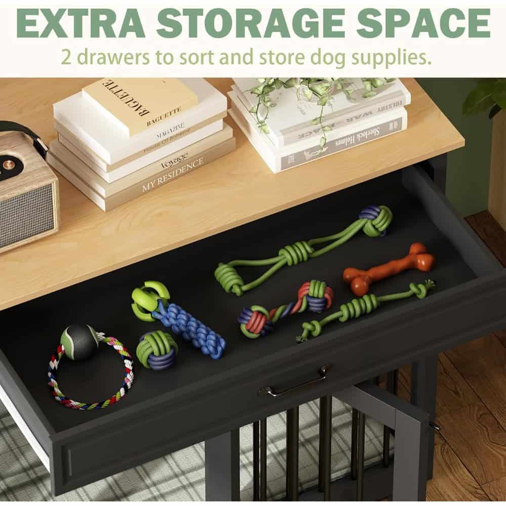 Colorful dog chew toys organized in extra storage drawer at Monalisa Store, perfect for pet owners seeking durable and entertaining dog accessory storage solutions.