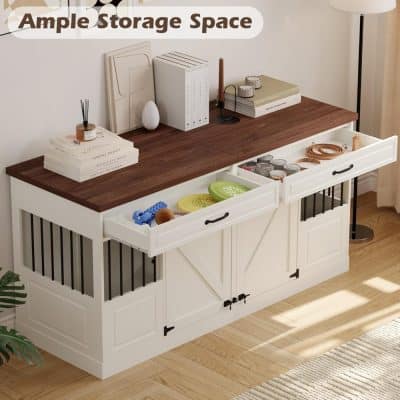 Stylish white and wood storage cabinet with ample space for organizing beauty or skincare products, perfect for a Monalisa Store or beauty clinic setting.